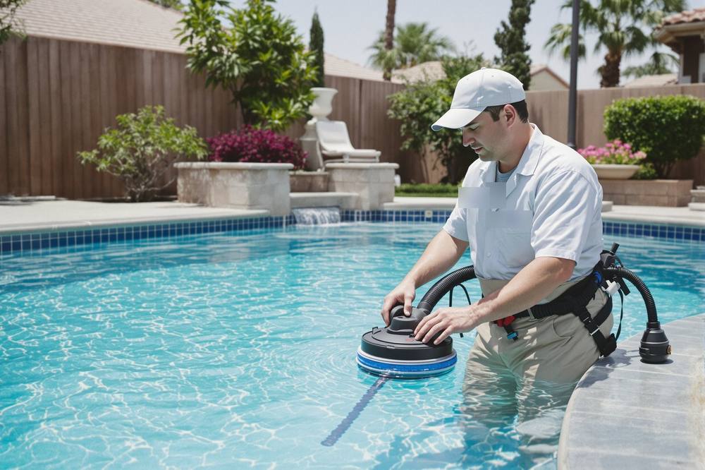 Vacuuming pool floor